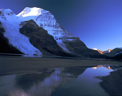 First Rays of Sun on Mt. Robson 3