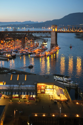 View From Granville Bridge at Night